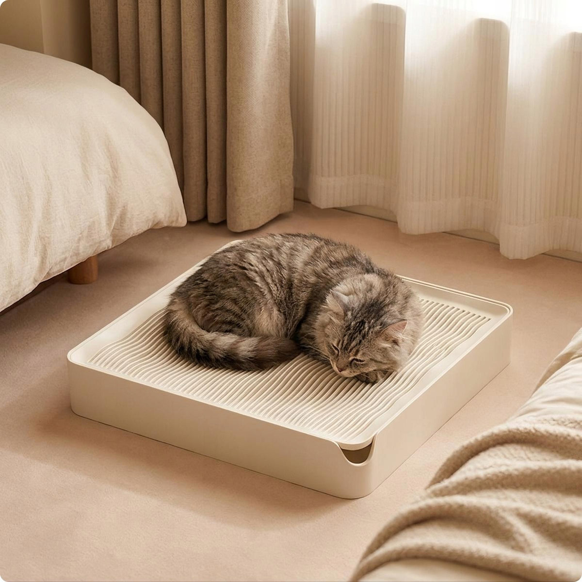Cat Enclosure Cream White Litter Mat