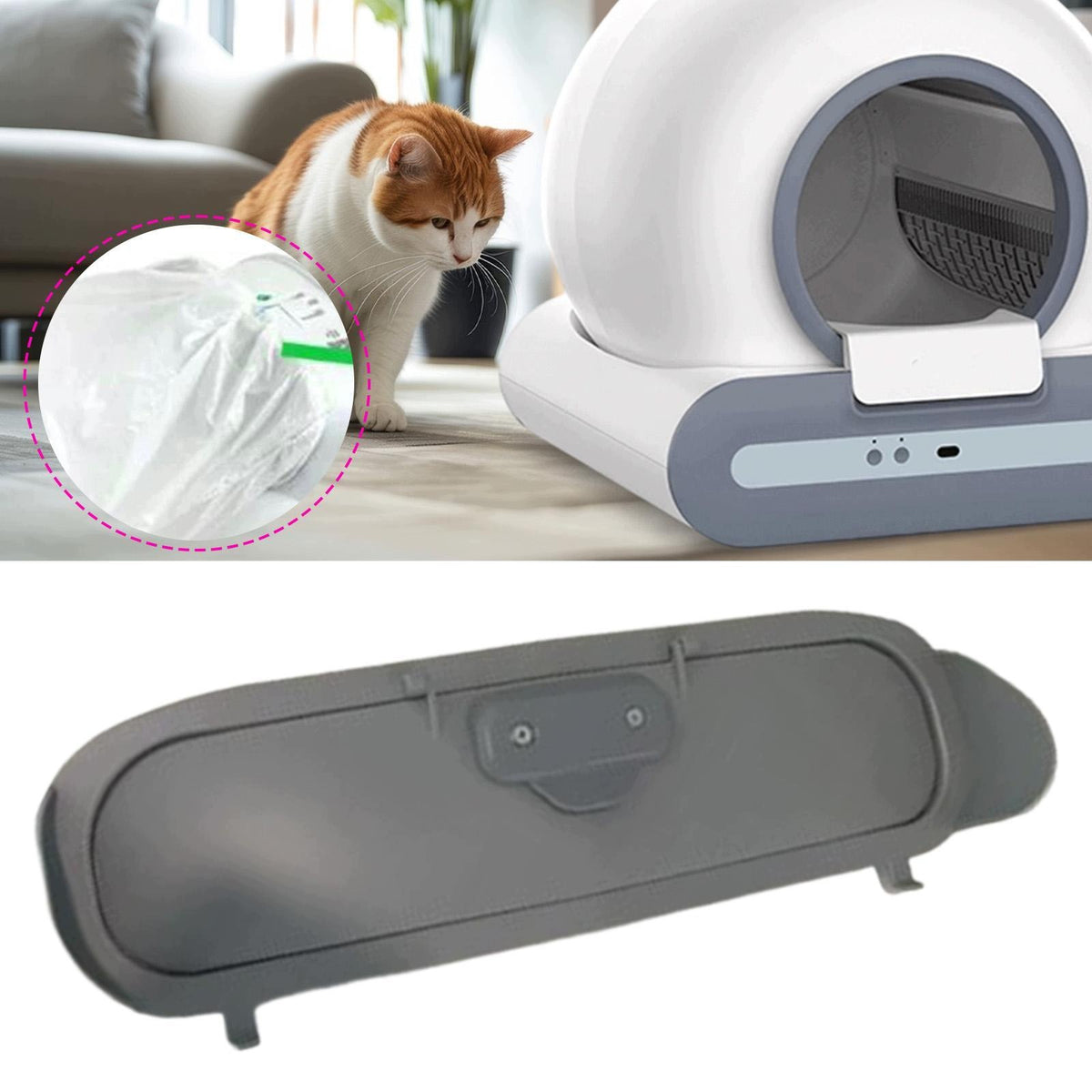 Cat Litter Bin Door Automatic Cat Litter Box Accessory for Tonepie