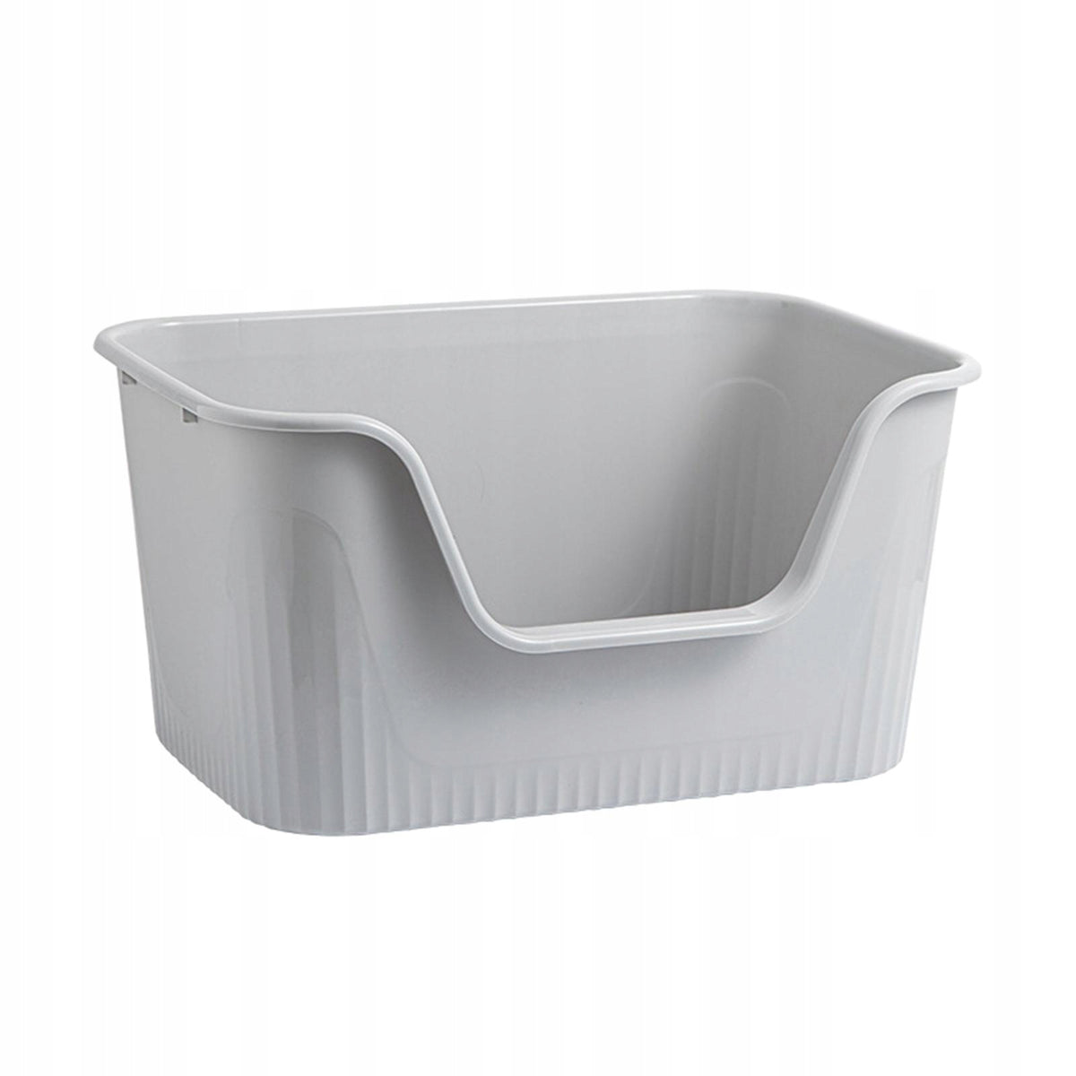 Cat Litter Box Durable Sand Box Container Large Space Bedpan Open Top Gray Packaging status original