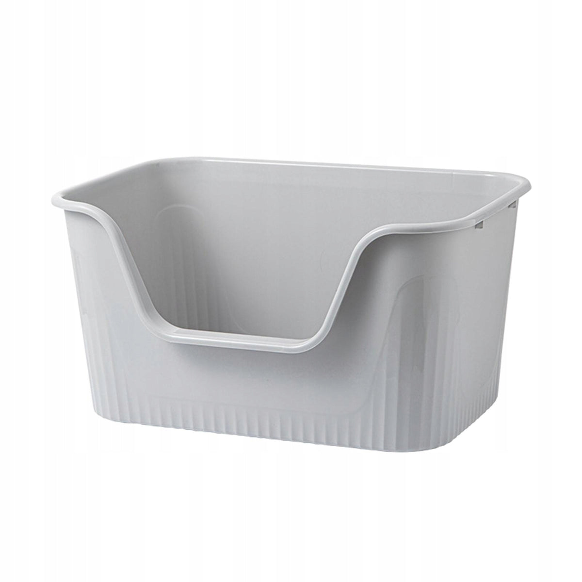 Cat Litter Box Durable Sand Box Container Large Space Bedpan Open Top Gray