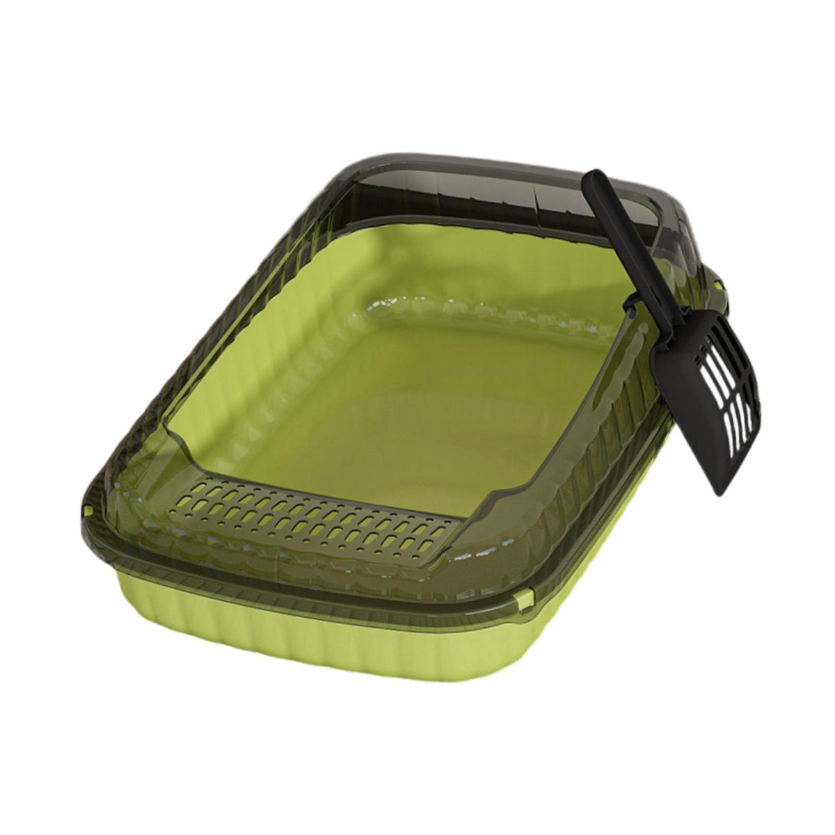 Cat Litter Box Large Kitten Toilet for Small Medium Large Cats Small green