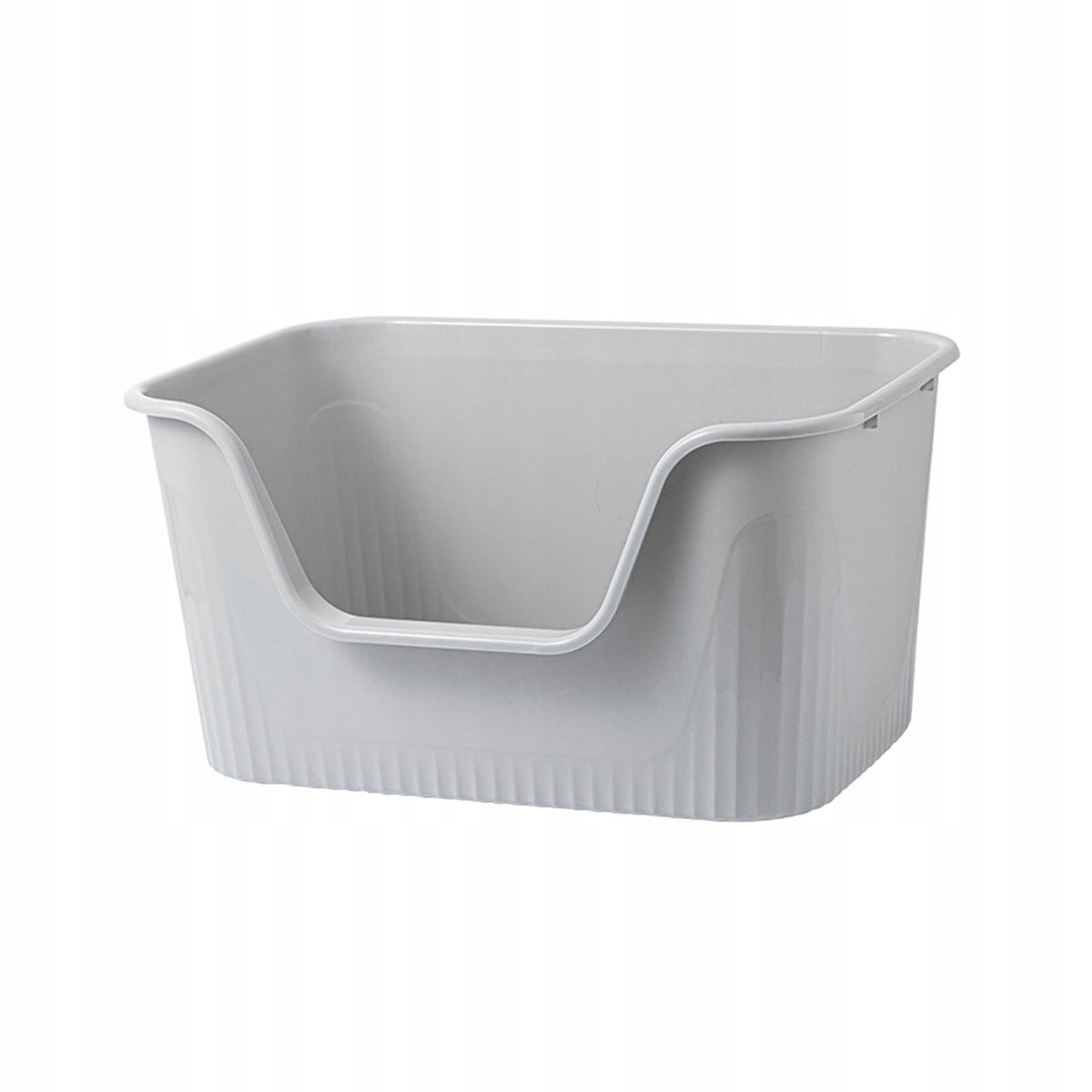 Cat Litter Box Large Space Bedpan Kitten Potty Toilet Deep Loo Open Gray