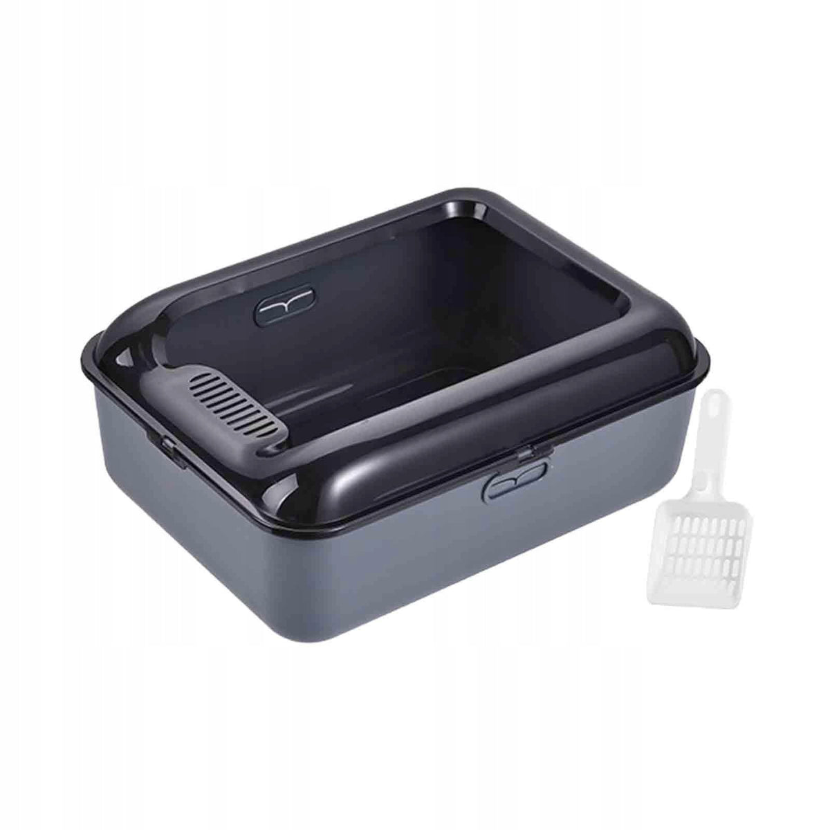 Cat Litter Box, Open Top, Cat Litter Box, Cat Litter Container, Gray M