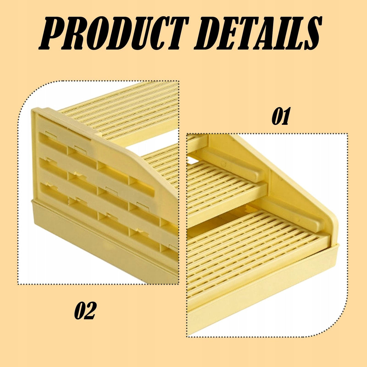 Cat Litter Box Ramp Cat Litter Catcher Stair Double Layer for Small Yellow Packaging status original