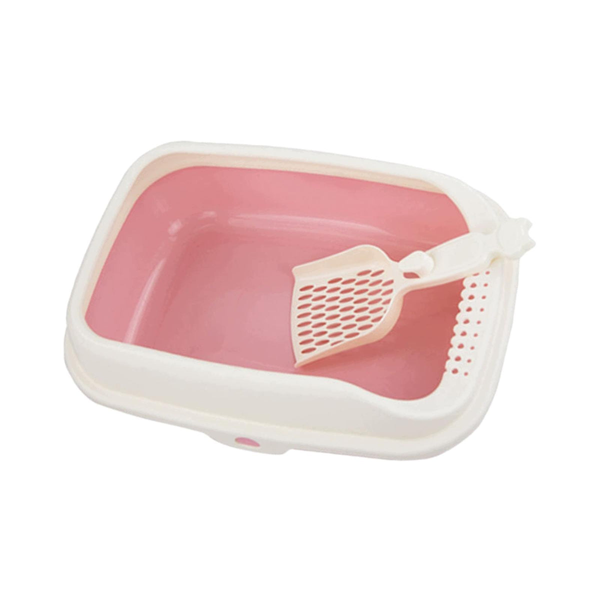 Cat Litter Box Splashproof Cat Litter Container Toilet Open Top Pet pink S