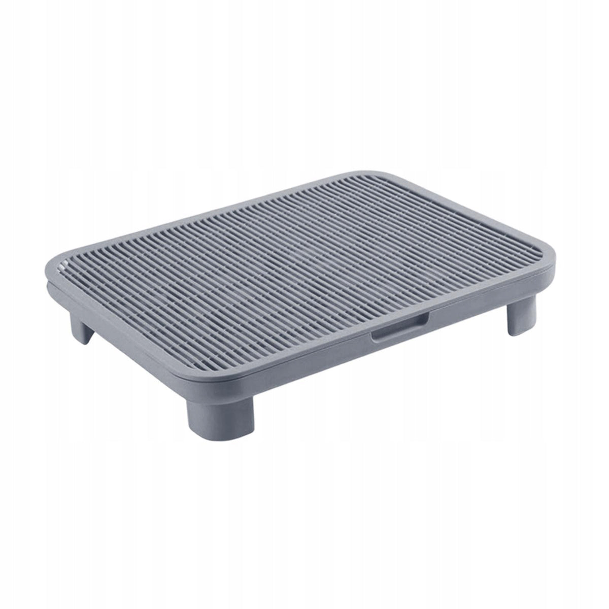 Cat Litter Box Step/cat Litter Catcher with Secure Stand, Textured Gray