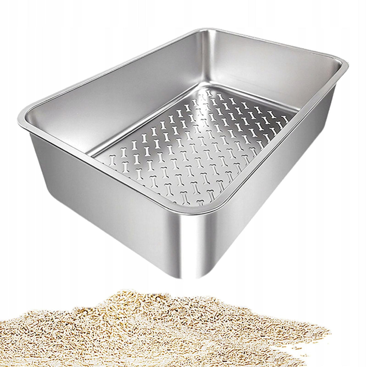 Cat Litter Pan Sandbox Container Bedpan Large Detachable Splashproof A