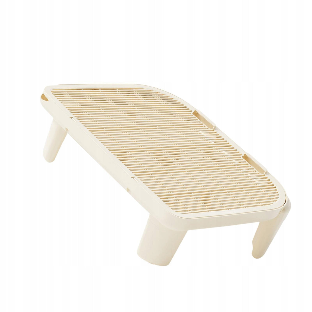 Cat Litter Ramp Kitten Litter Box Footboard Double Layered Cat Litter beige