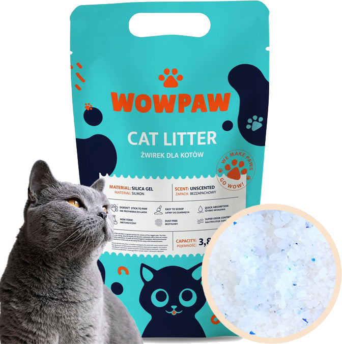 Cat Litter Silicone Unscented Dust-Free For Litter Box Absorbent 3,8L