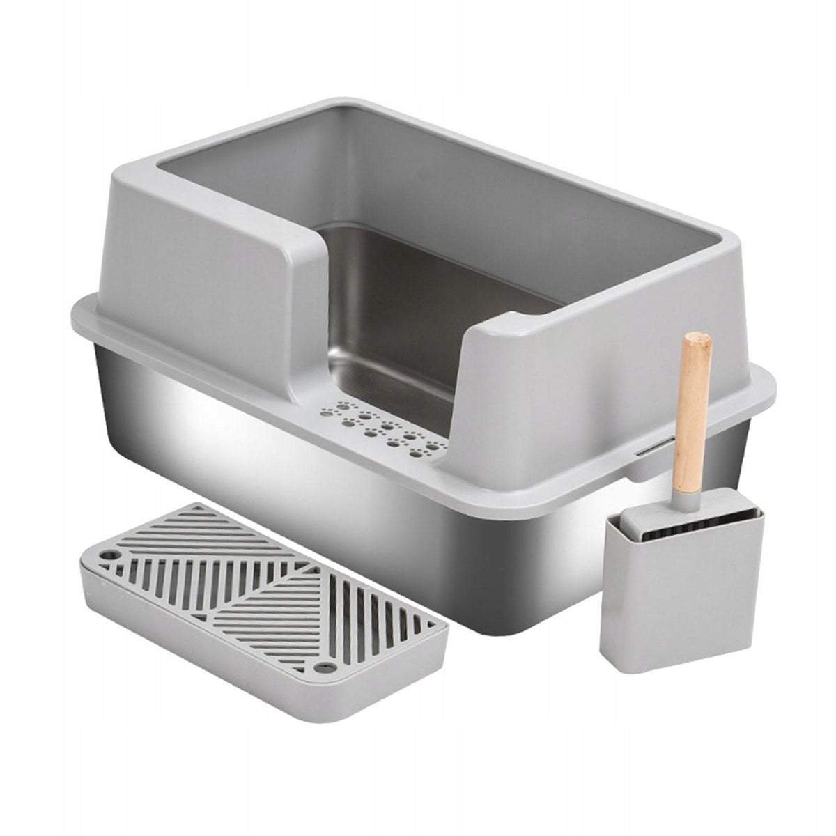 Cat Litter Tray Anti Splashing Cat Litter Container Easy Side Entry Packaging status original