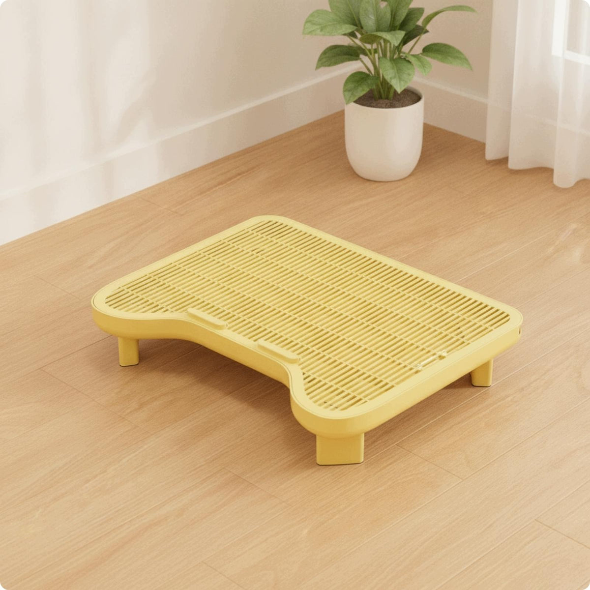 Cat Litter Tray with Grid Step Litter Sand Control Detachable Adj San a