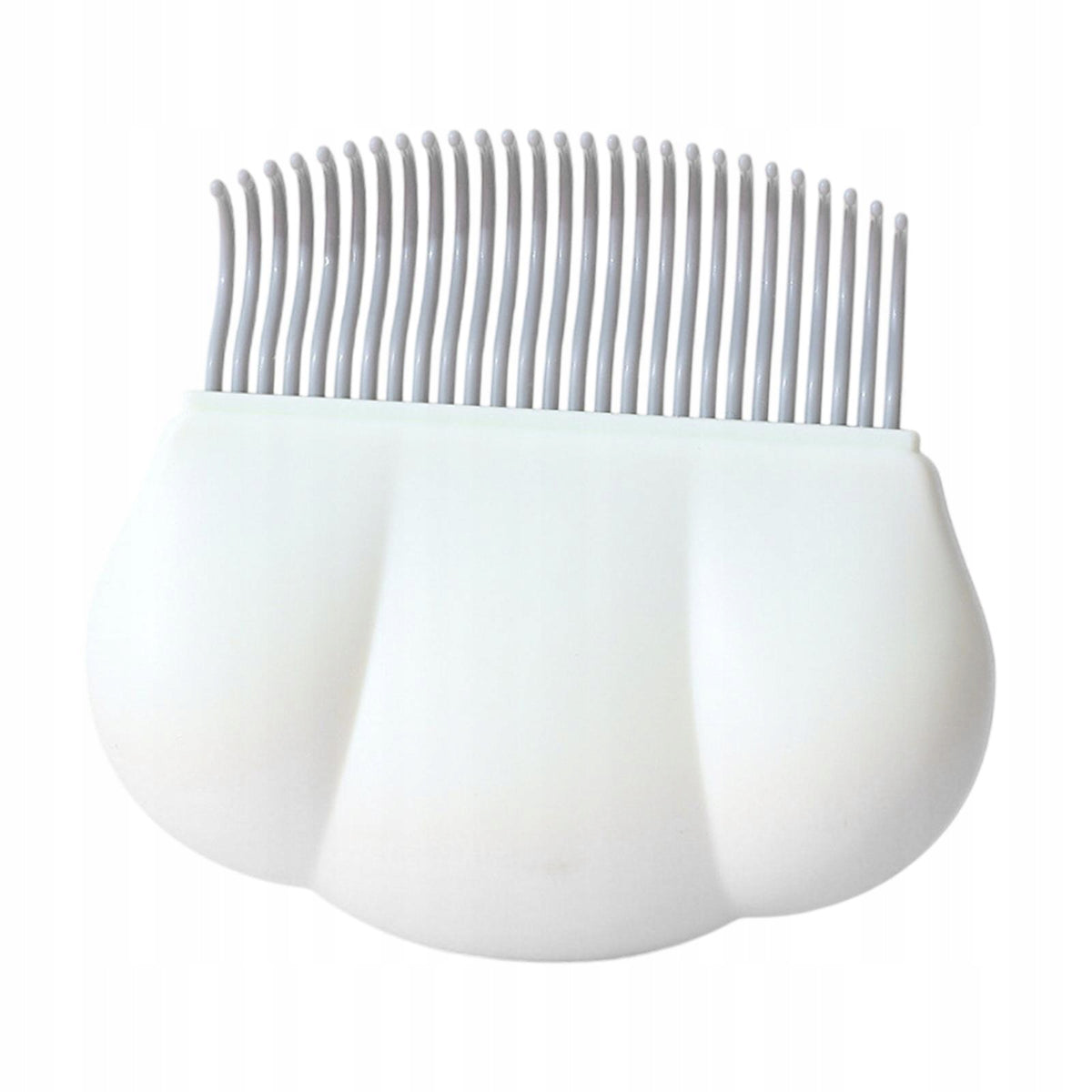 Cat Massaging Shell Comb Deshedding Undercoat Deep Cleaning Fur white
