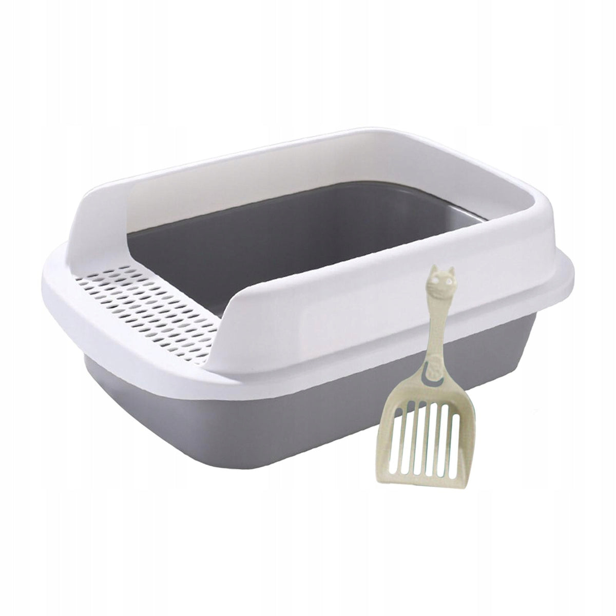 Cat Potty Toilet Portable Removable Splashproof Large Semi Medium Gray