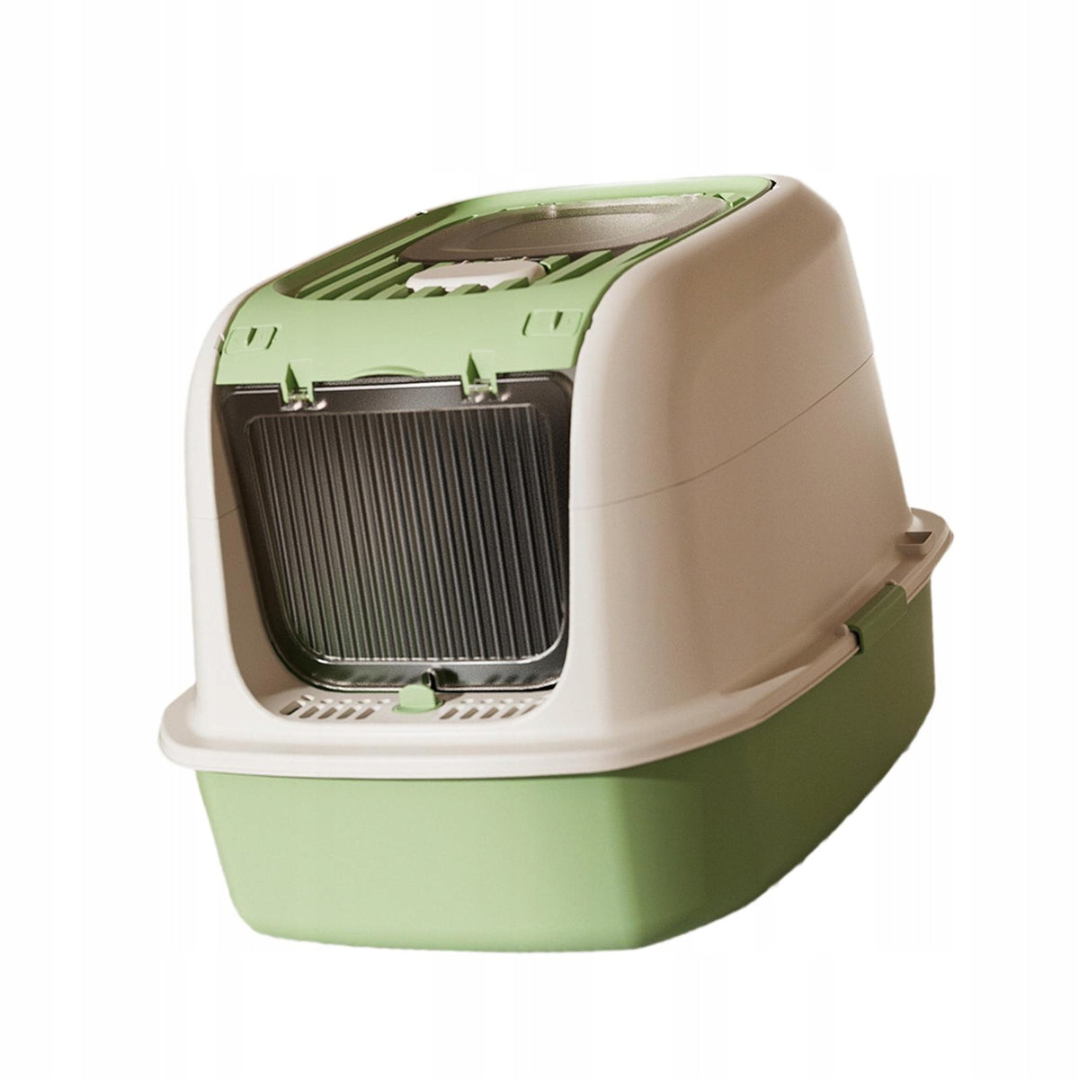 Cat Sand Tray, Large Enclosed ,Container ,Sturdy Cat Litter Box Cat Green