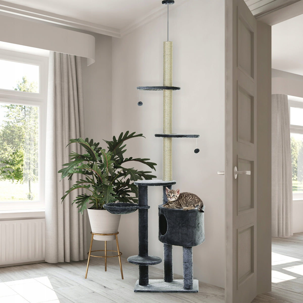 Cat Scratcher Large High Adjustable Ceiling Post Tower 240-260 cm EAN (GTIN) 4250871287062