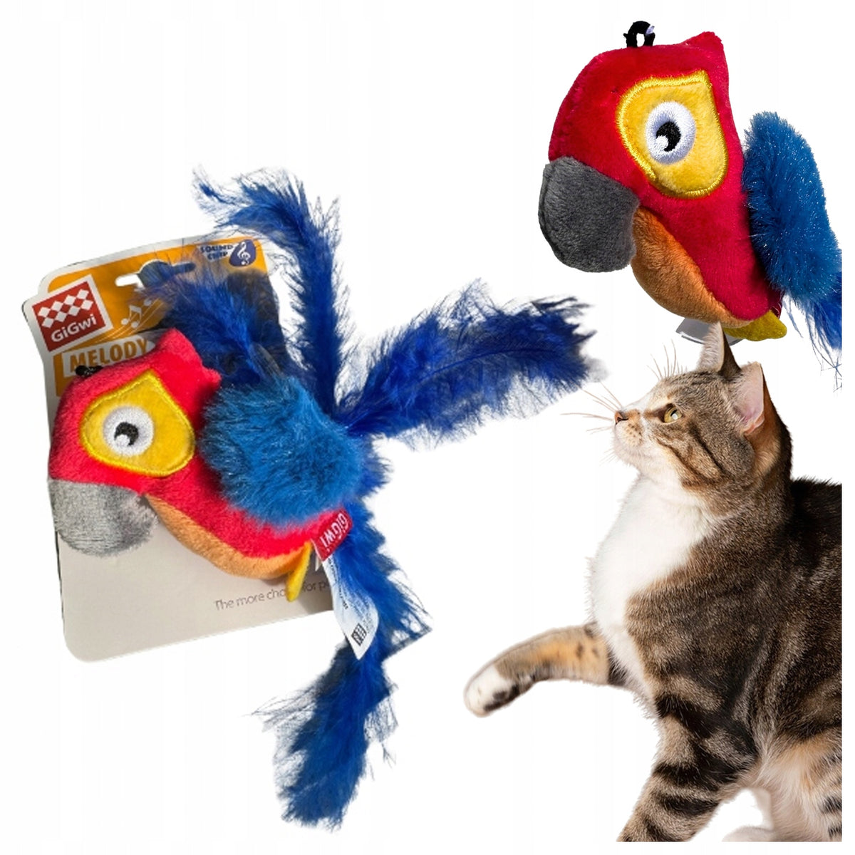 Cat Toy with Sounds for Kitten Interactive Parrot Ara 21 x 8 cm