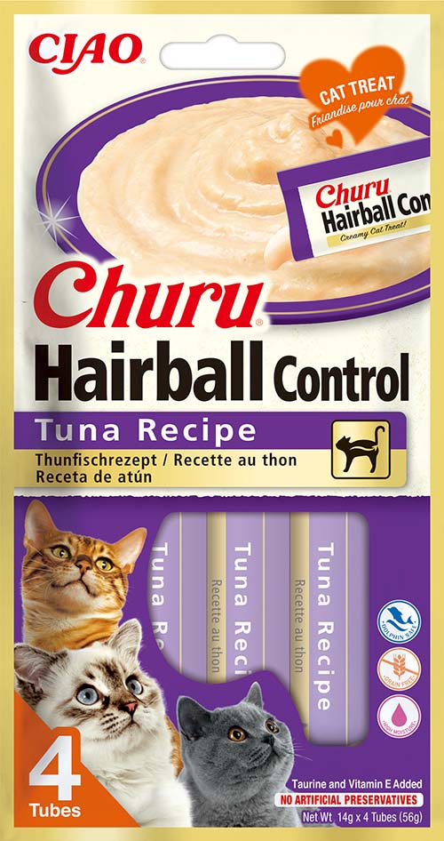 Cat Treat Inaba Hairball Control Tuna 4 x 14g