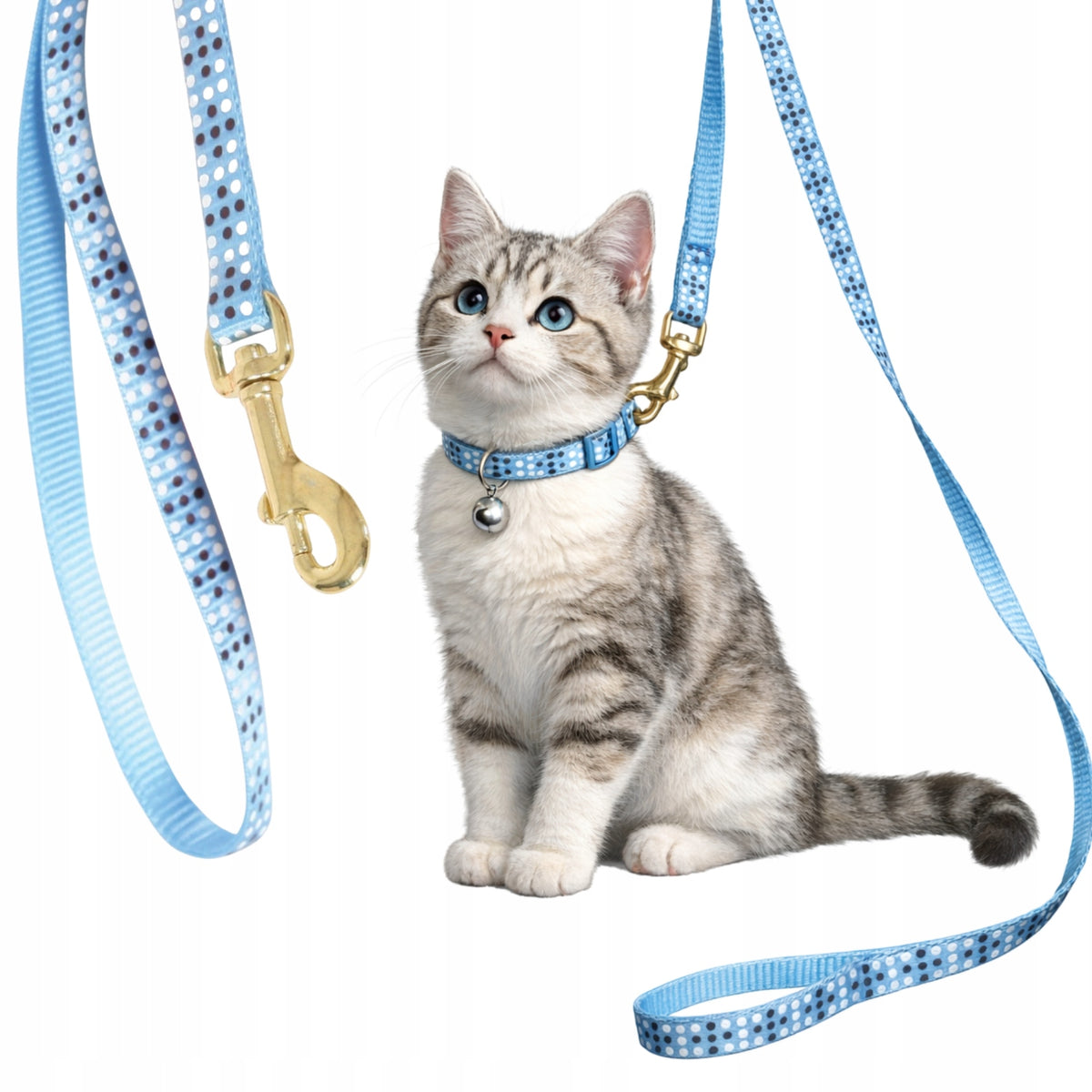 Cat leash blue nylon 100cm
