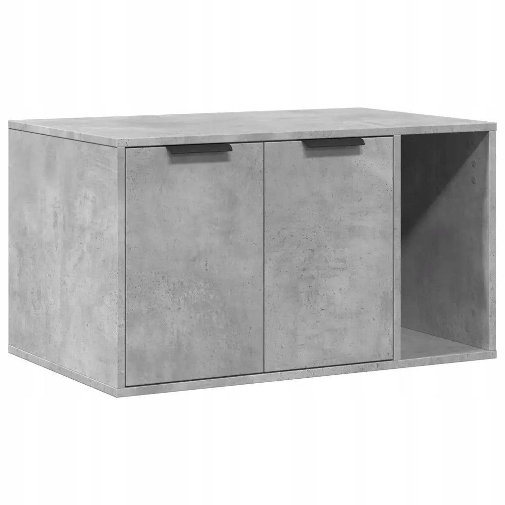 Cat litter box cabinet with table function, grey concrete, 80x50x45 c