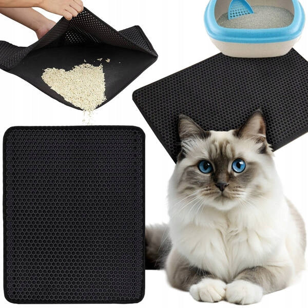 Cat litter box mat