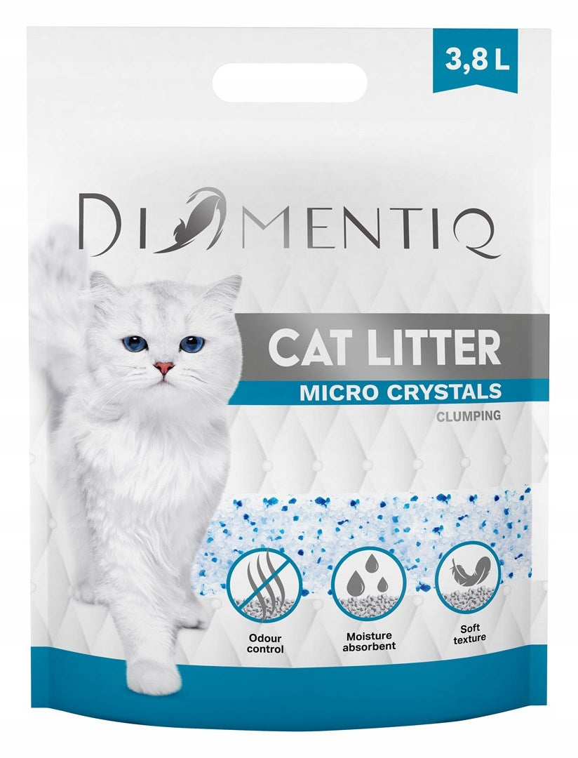 Cat litter micro clumping silicone unscented DIAMENTIQ 3,8l