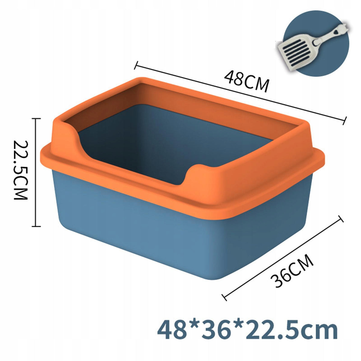 Cats Litter Box Tall High Sided Rim Cat Litter Tray Open Top Litter Box for Packaging status original