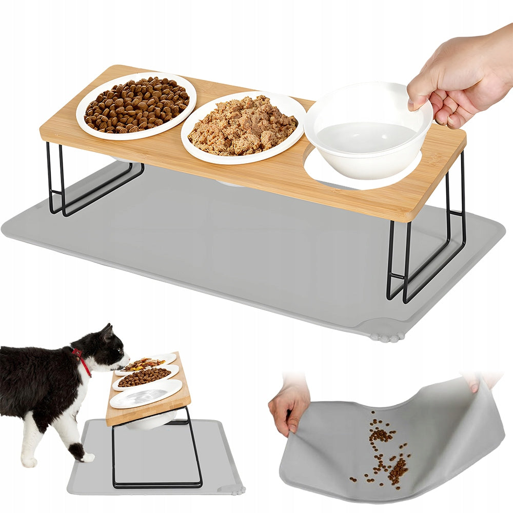Ceramic bowls 3 pcs. with silicone mat – ergonomic set