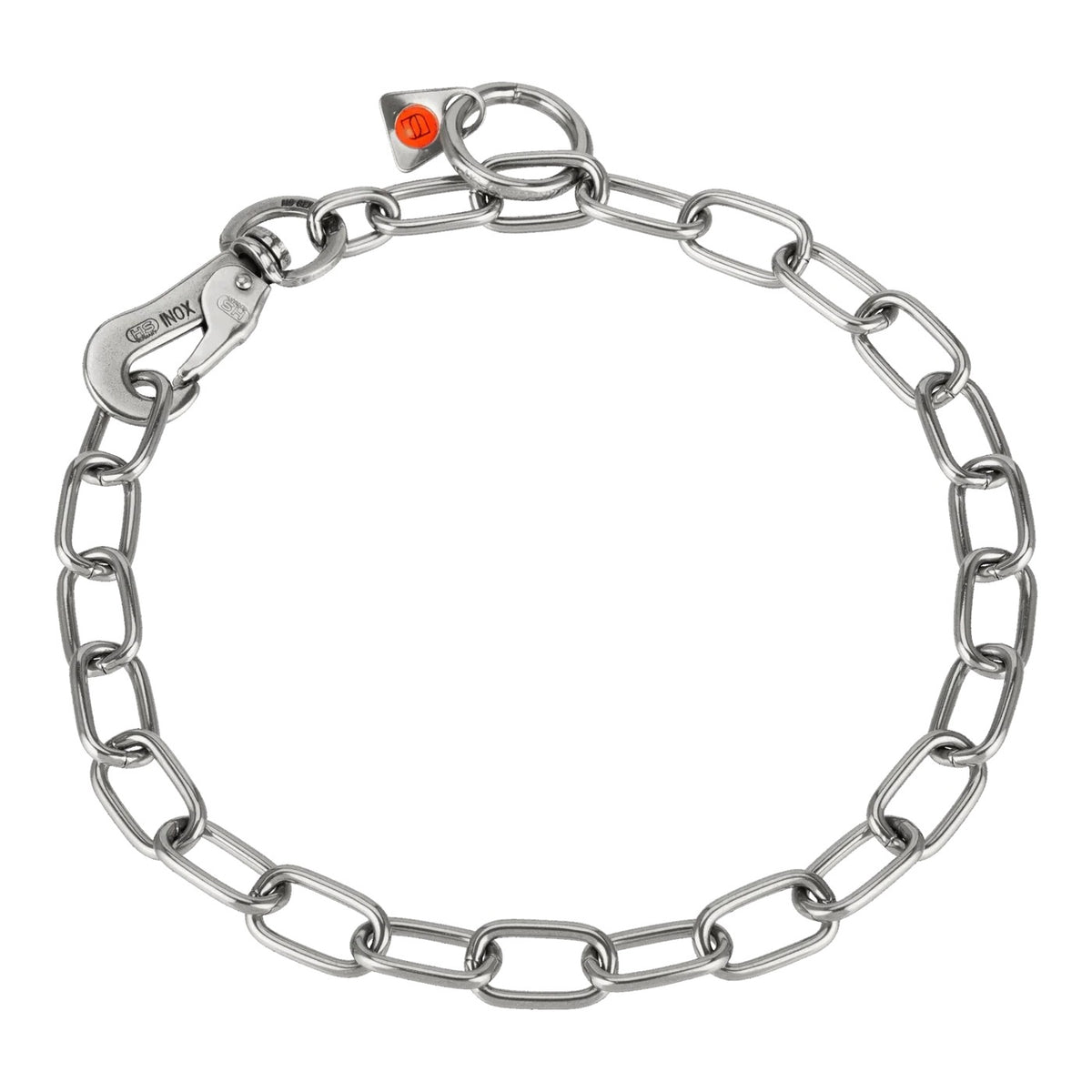 Chain with carabiner Sprenger link 2,5 cm stainless steel 3 mm 50 cm