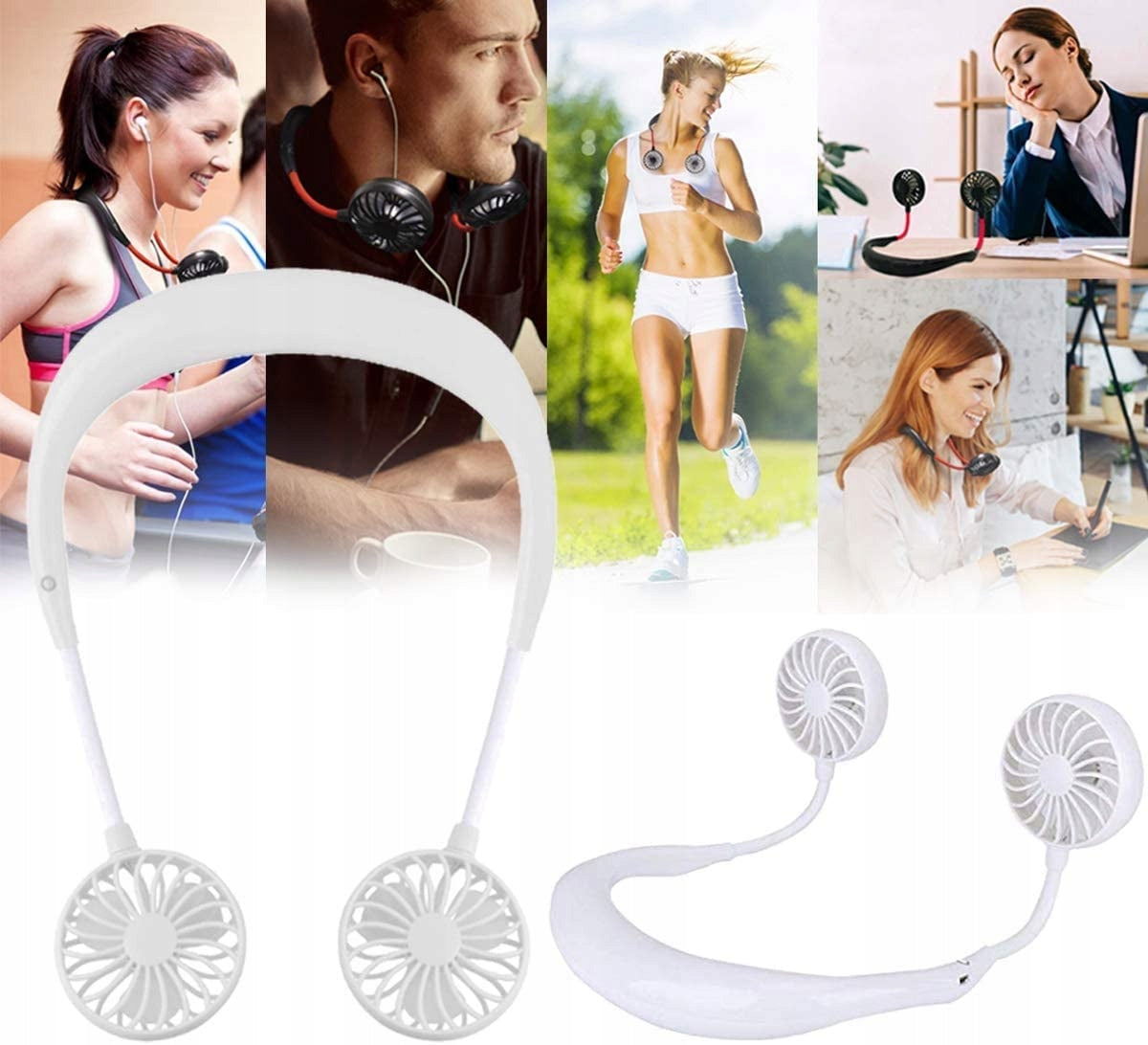 Charged USB Fan Silenting Weseling Neck from 3rd Color white