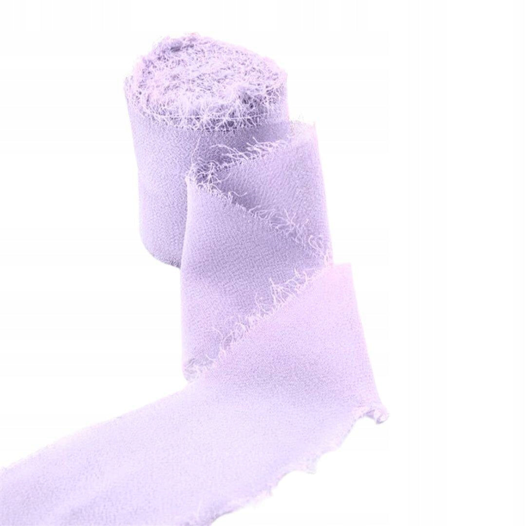 Chiffon Ribbon Ripped PURPLE For Gift Wrapping 6.5m