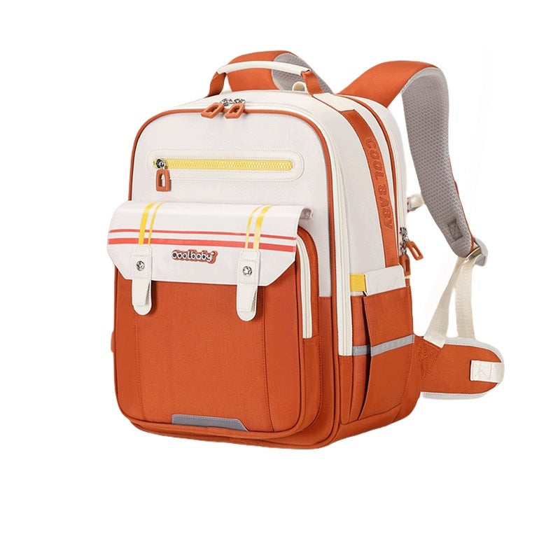 Children's Cloud School Backpack Orange With White Large Size