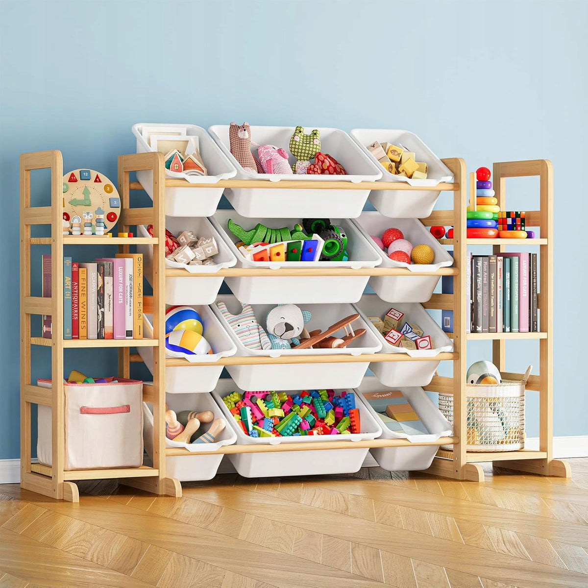Children's Toy Rack Organizer Cabinet Shelves Containers Books Furniture Packaging status original