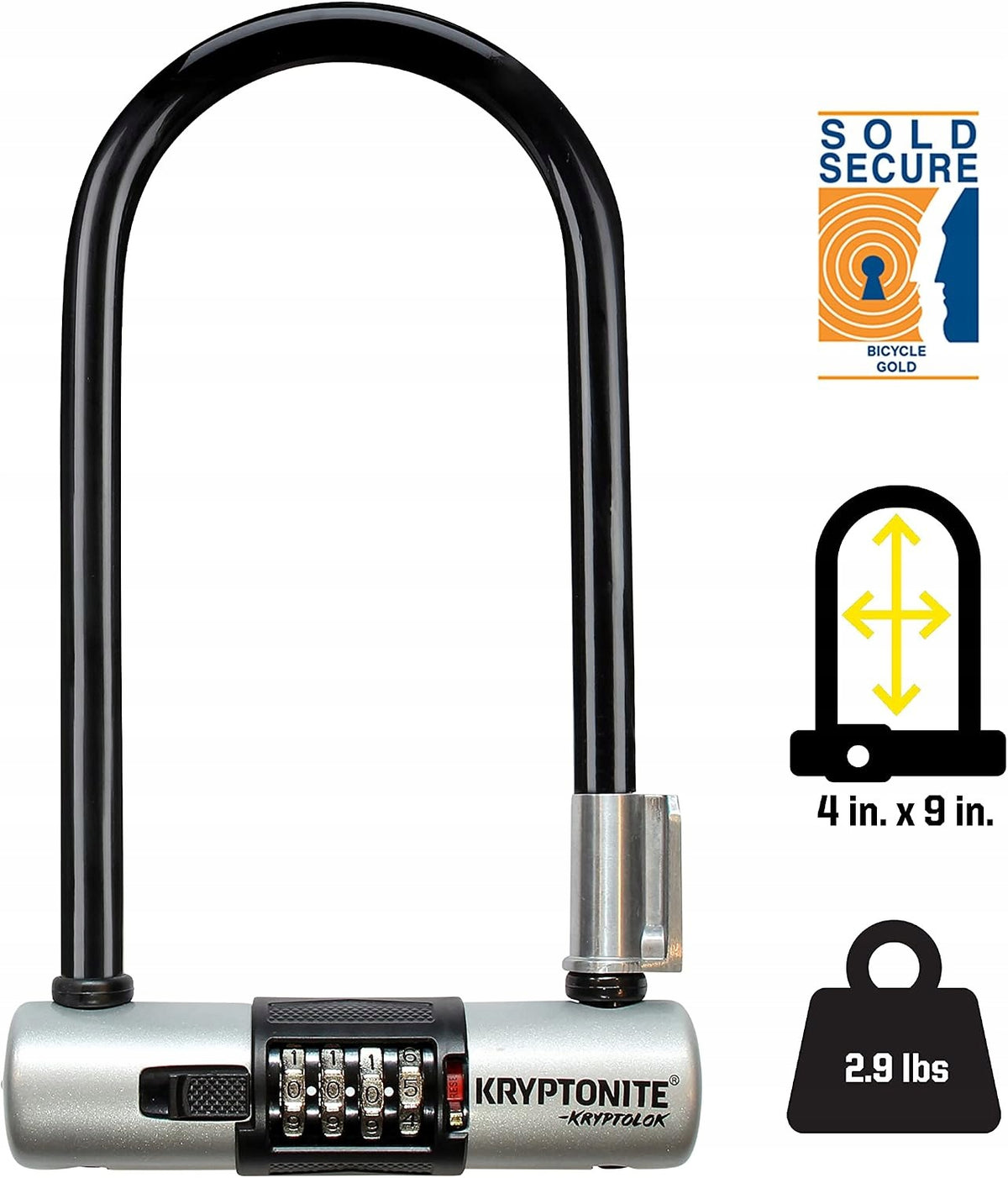Clasp U-lock Kryptonite Kryptolok Combo cipher Double screw Manufacturer code K005797