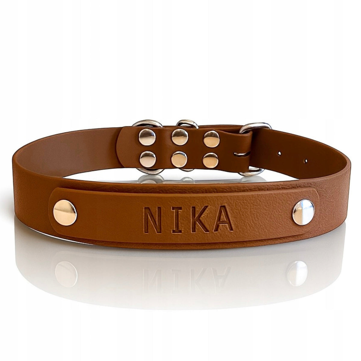 Collar For Small / Large Dog With Name Engraving Waterproof Brown S