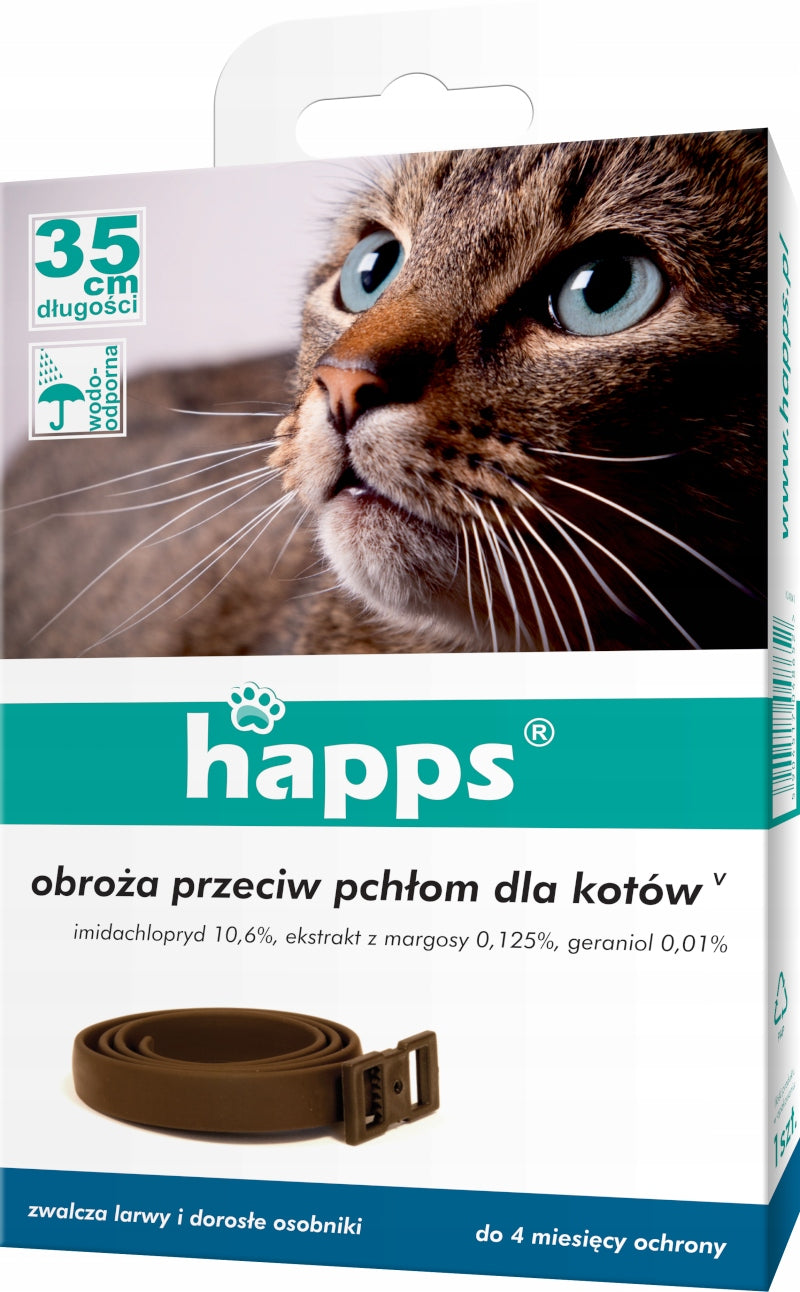 Collar for CATS against fleas Happs 35 cm Packaging status original