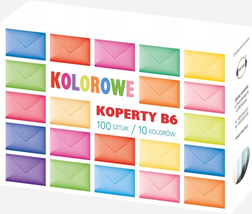 Coloured envelopes 176x125 mm/100 pieces