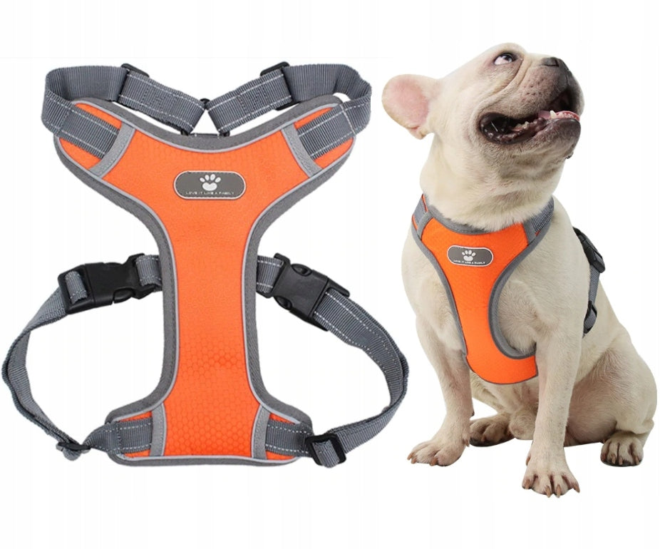 Comfortable Harness STRONG for Dog REFLECTIVE Orange Roz. S