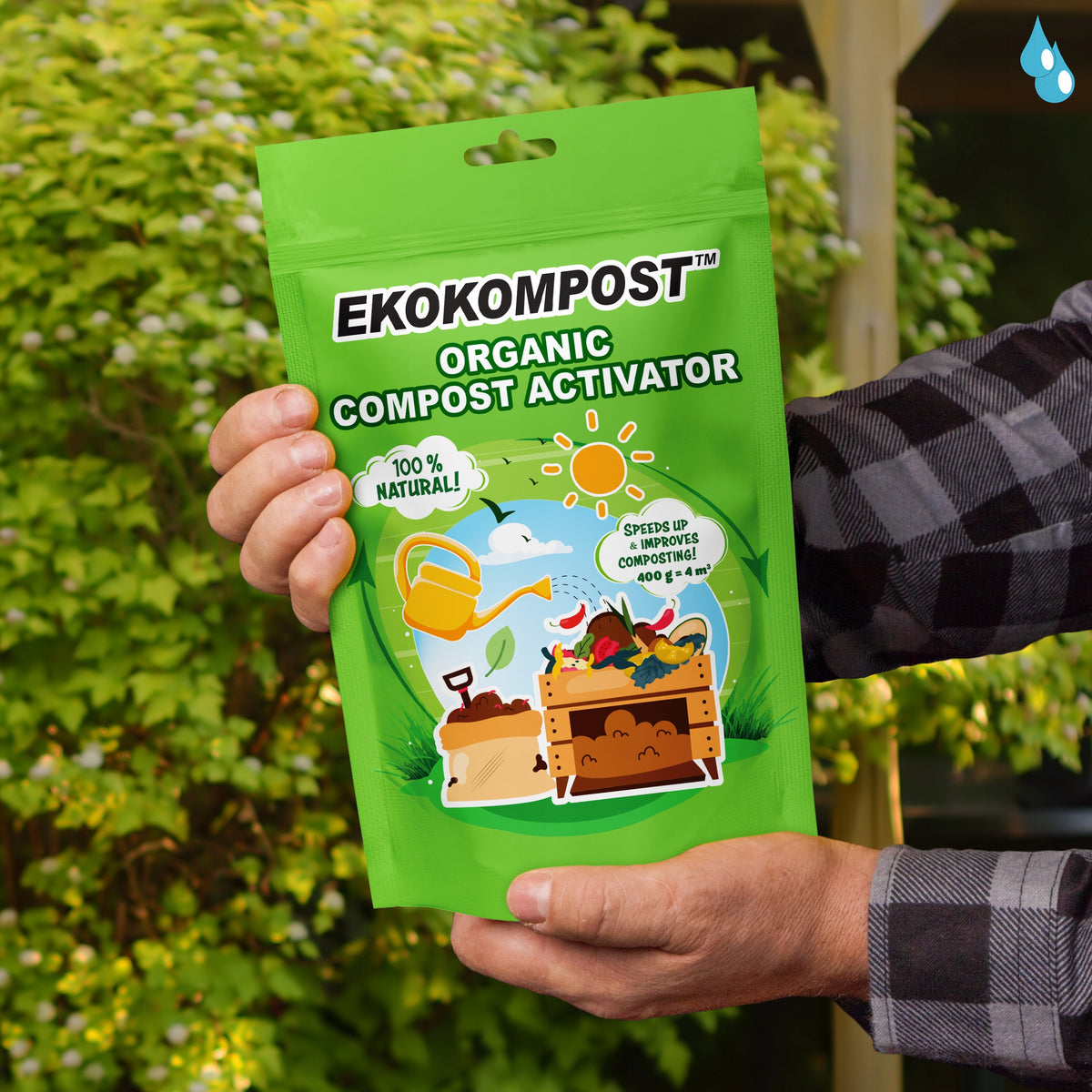 Concentrate, accelerator, compost activator. Bacteria + Trichoderma 800 g Manufacturer code EKOKOMPOST-400G