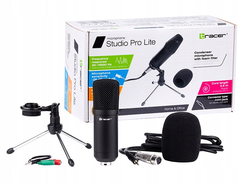 Condenser Microphone Cardioid Tripod Filter Brand Tracer