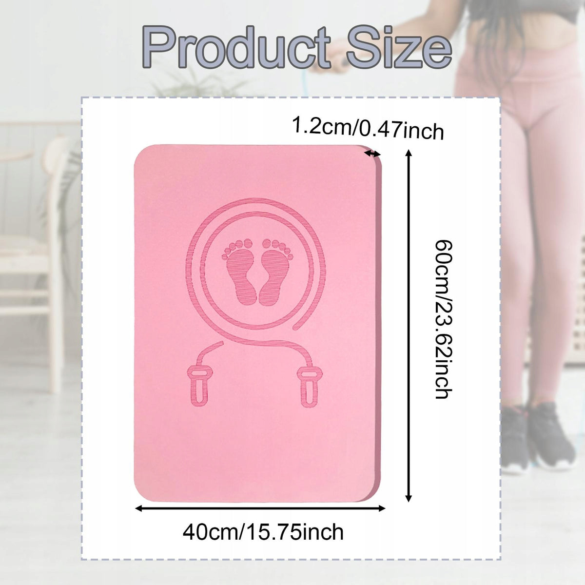 Cordless Jump Rope Mat Shock Absorbing Skipping Mat Multipurpose Pink Packaging status original