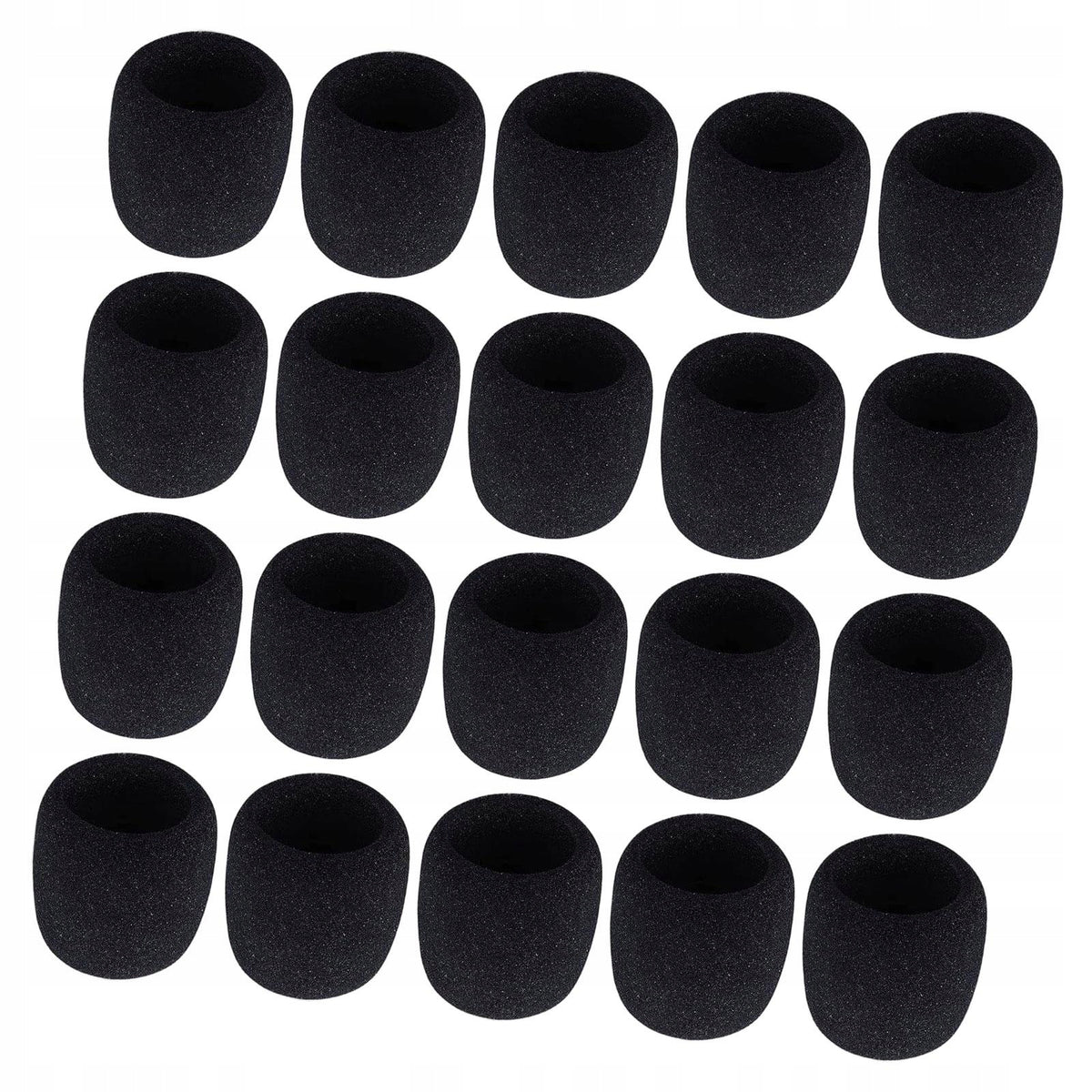 Cordless Microphone Covers Sturdy Protection Windscreens Black 20PCS