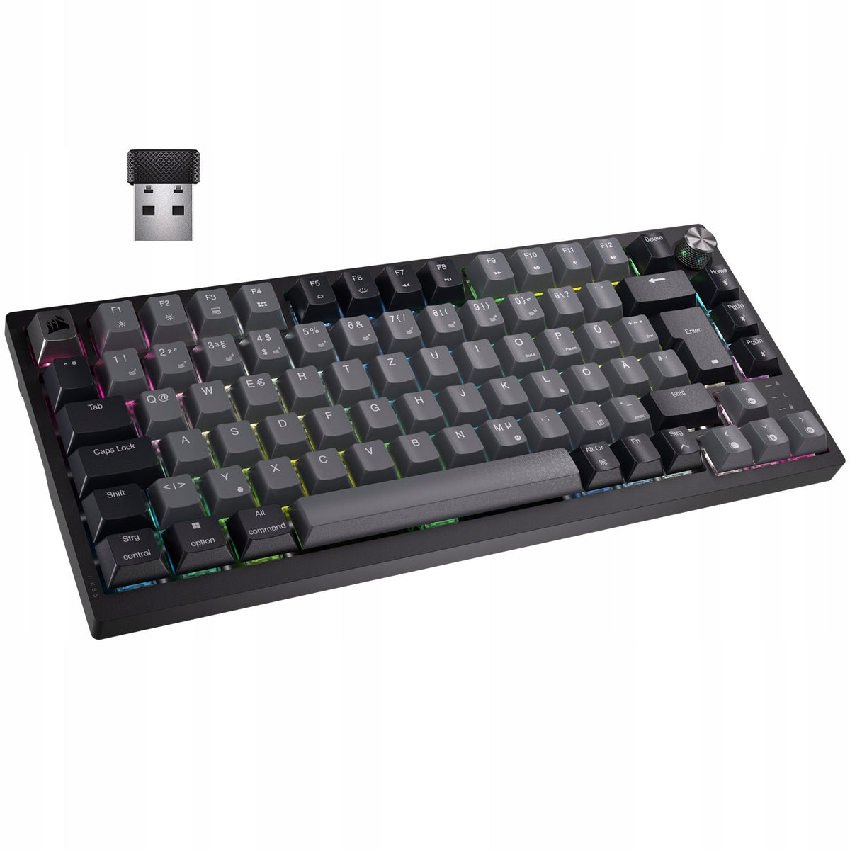 Corsair K65 Plus Wireless 75% RGB Keyboard MLX RED Black Grey
