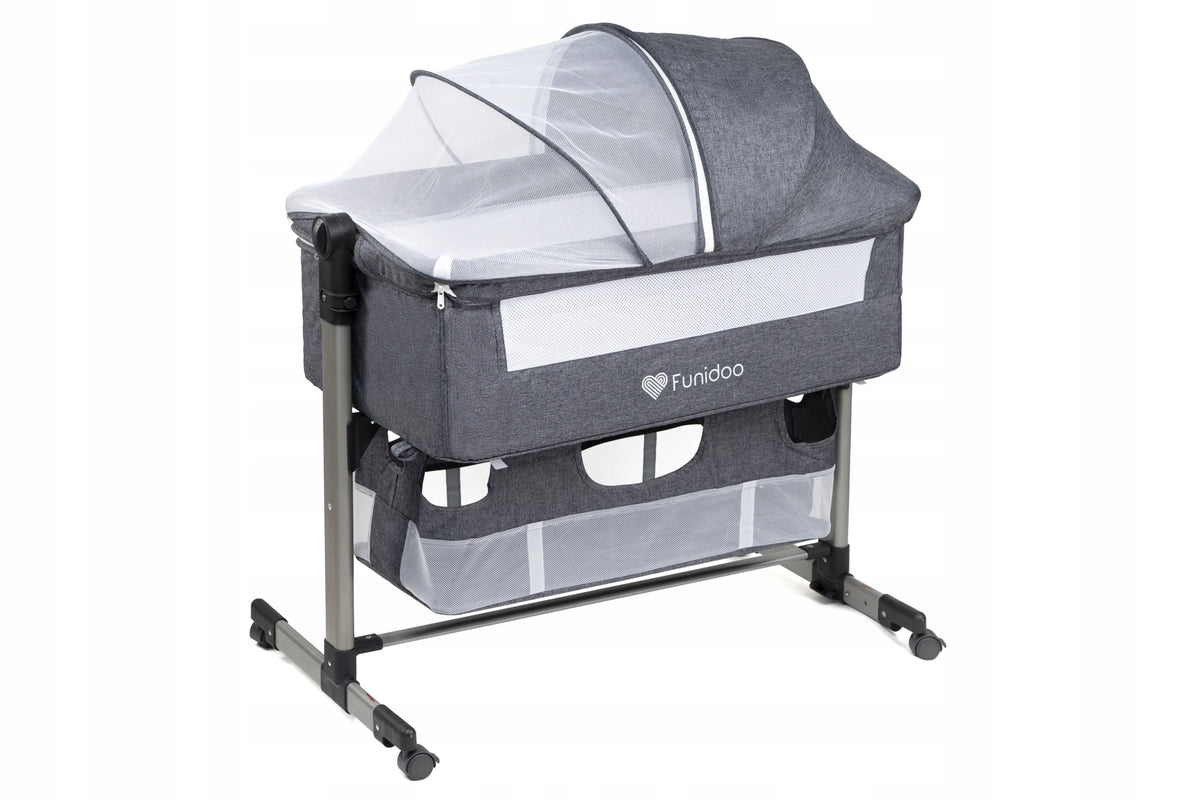Crib with cradle function- FUNIDOO SNUG HUG- mattress, basket