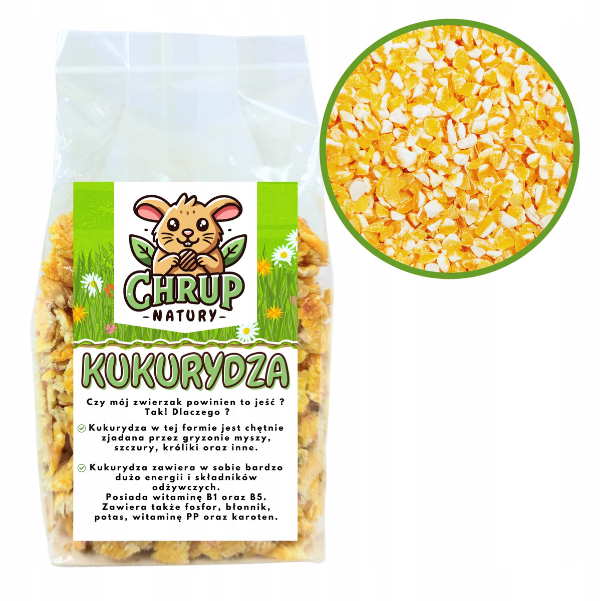 Crushed corn 100g – Natural delicacies for RODENT and RABBIT