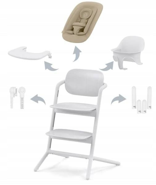 Cybex Lemo Rocker Chair Set 4in1 All White Color white