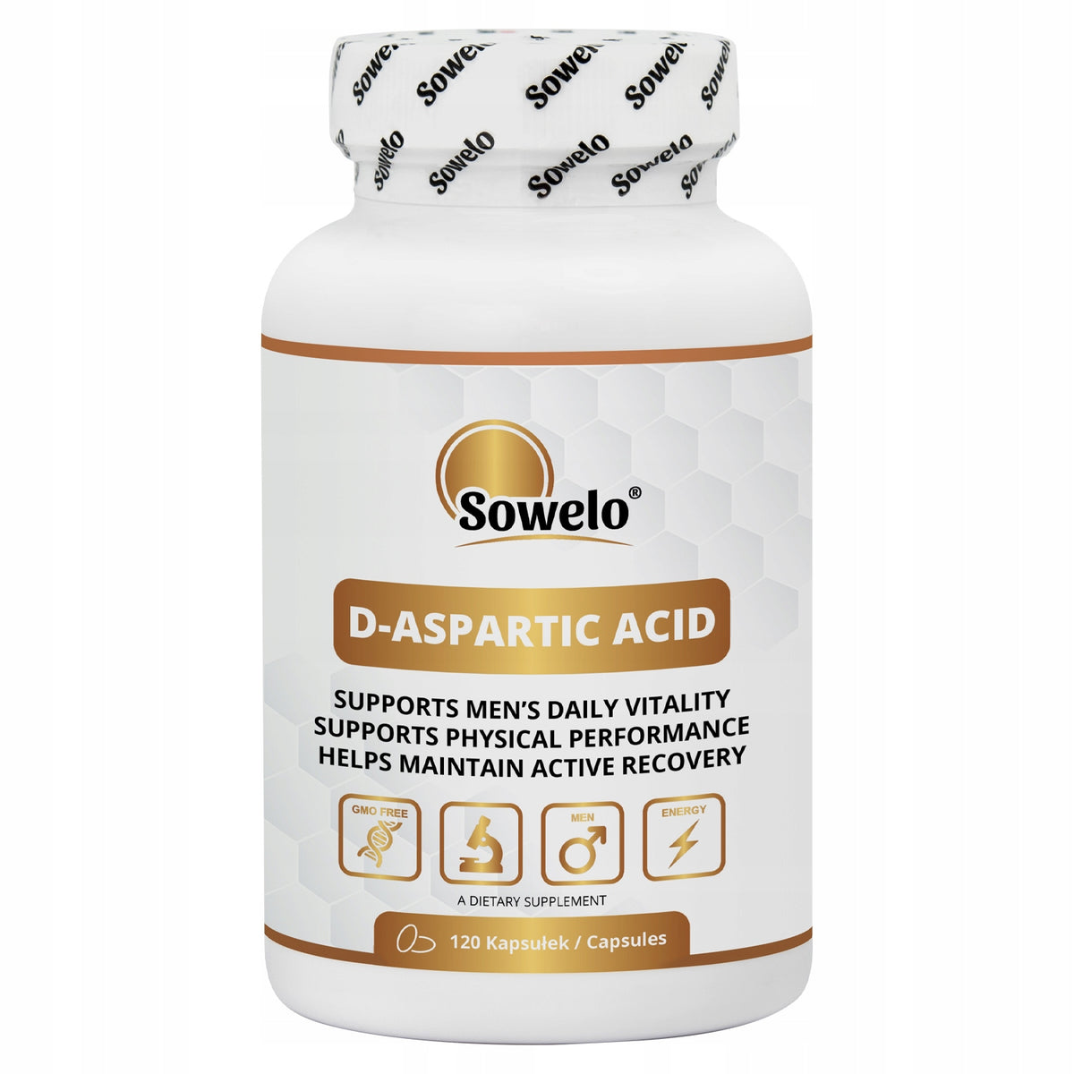 DAA D-Aspartic Acid 120 Capsules – Testosterone, Libido, Strength – Sowelo