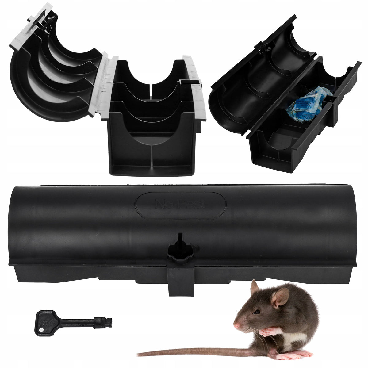 DERMATIZATION STATION MOUSE AND TUNNEL RAT FEEDER WITH KEY