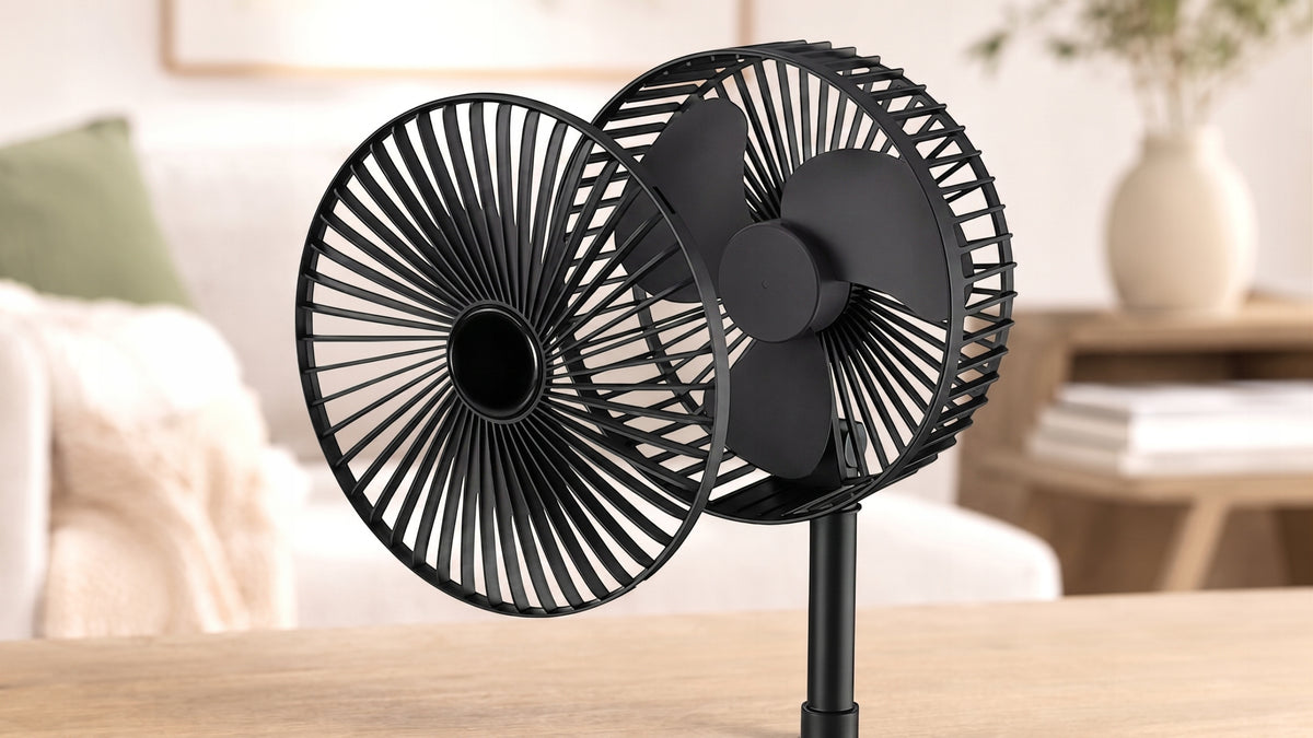 DESK FAN WIRELESS MINI WINDMILL STANDING USB BATTERY FOLDABLE Packaging status original