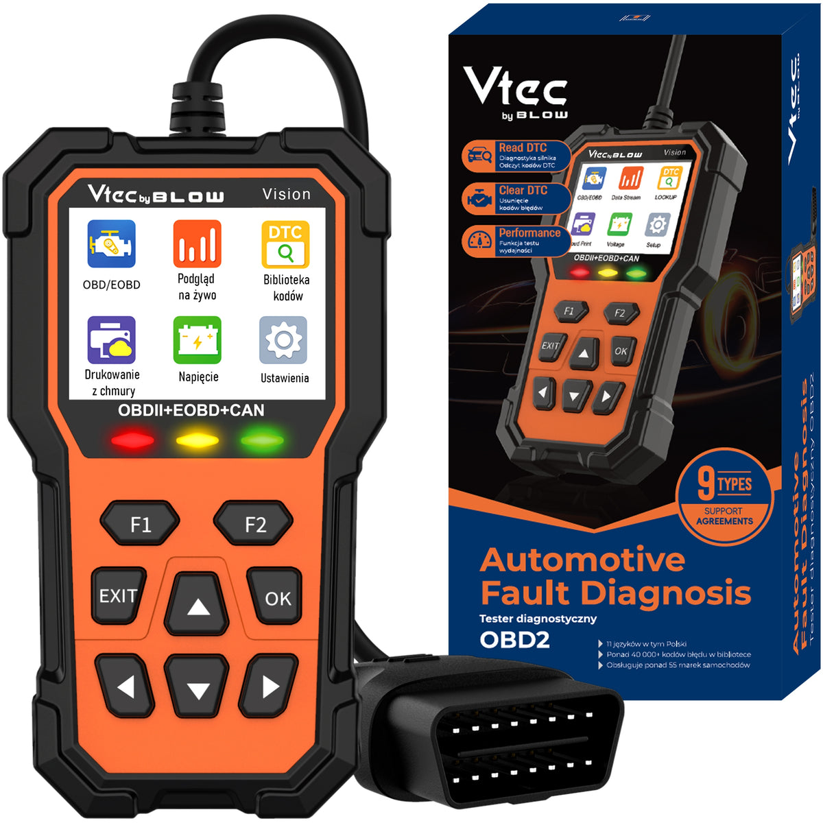 DIAGNOSTIC TESTER OBD2 ERROR SCANNER LCD 2,8'' PL WITHOUT CAR SUBSCRIPTION