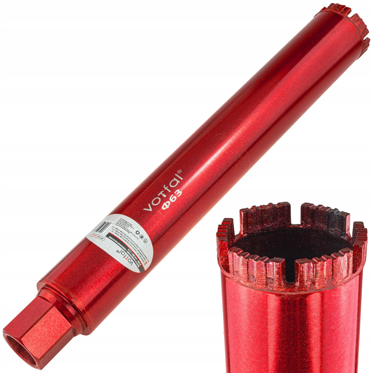 DIAMOND CROWN DRILL BIT FOR CONCRETE 63 x 450mm DRILLING HOLE SAW Packaging status original